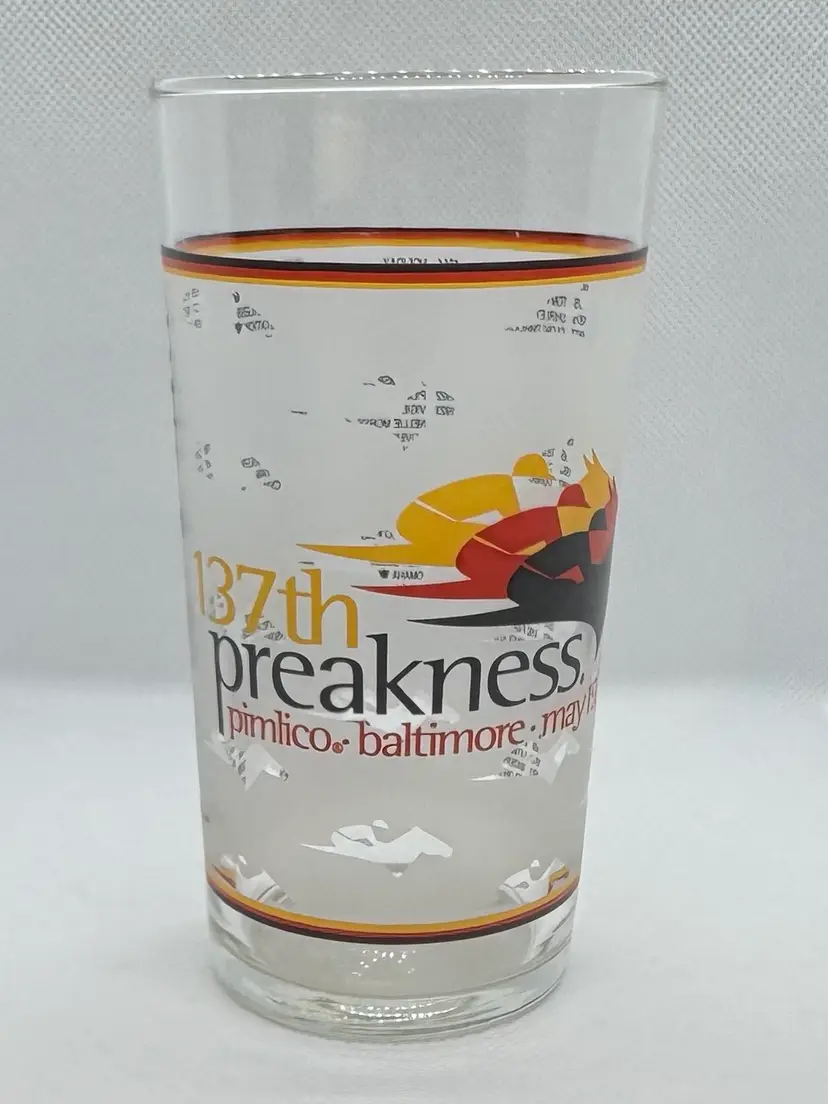 Souvenir Glass From the 137th Running of the Preakness Horse Race