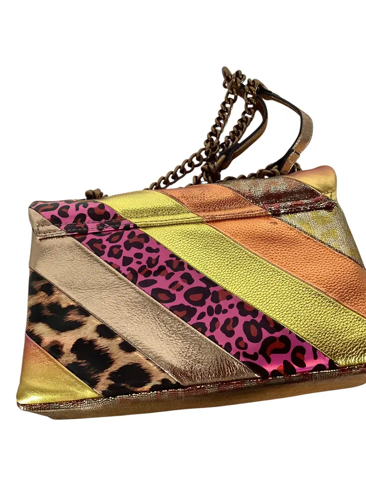 Kurt Geiger Leather Brixton convertible shoulder/crossbody bag with gold-tone chain