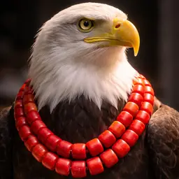 Antique Venetian Red Glass African Trade Bead Necklace with Wood Clasp