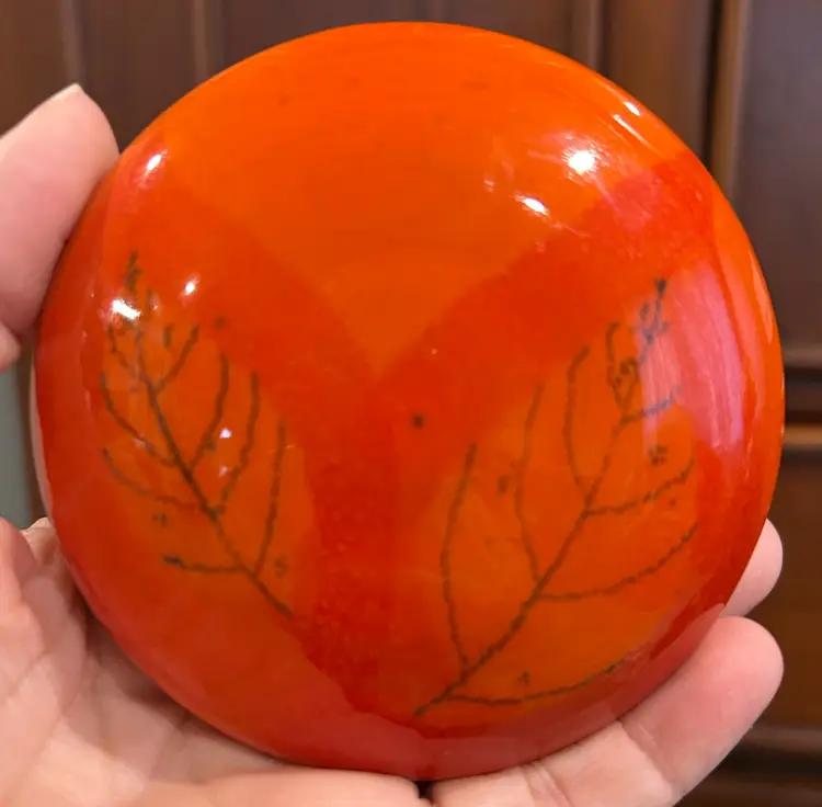Bo Melander Modern Orange Danish Ceramic Paperweight