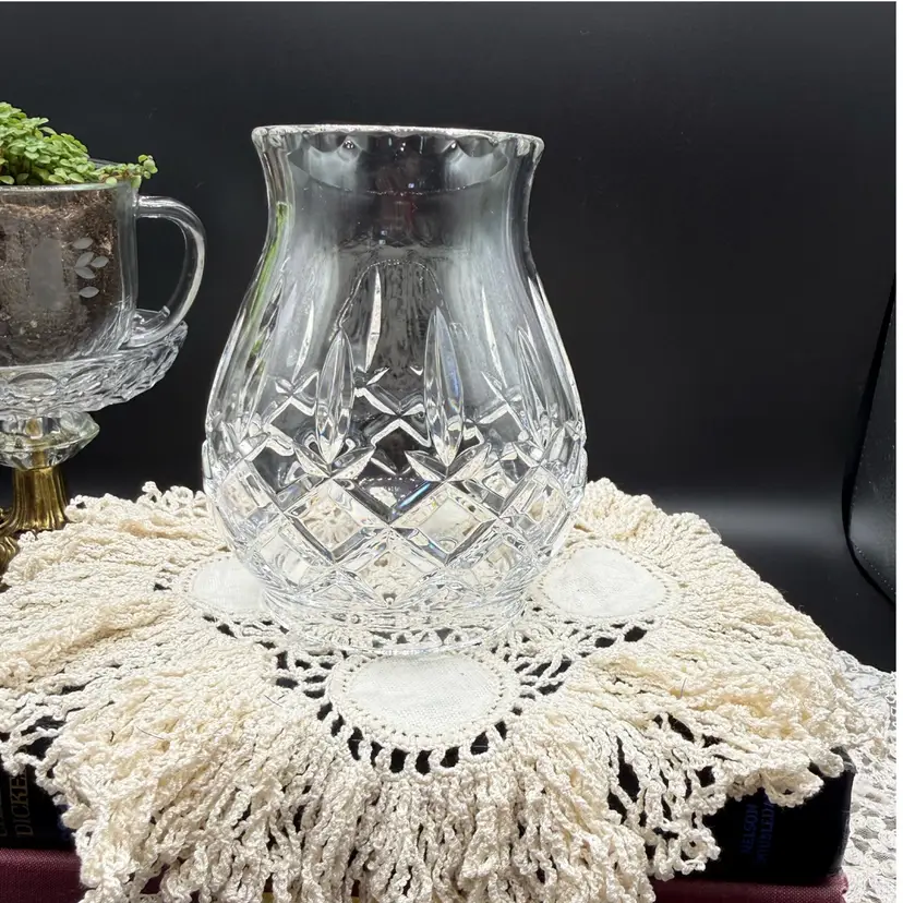 🐞Vtg Gorham King Edward Cut Crystal Hurricane Lamp Globe Only 5x2.5x3.5(top)