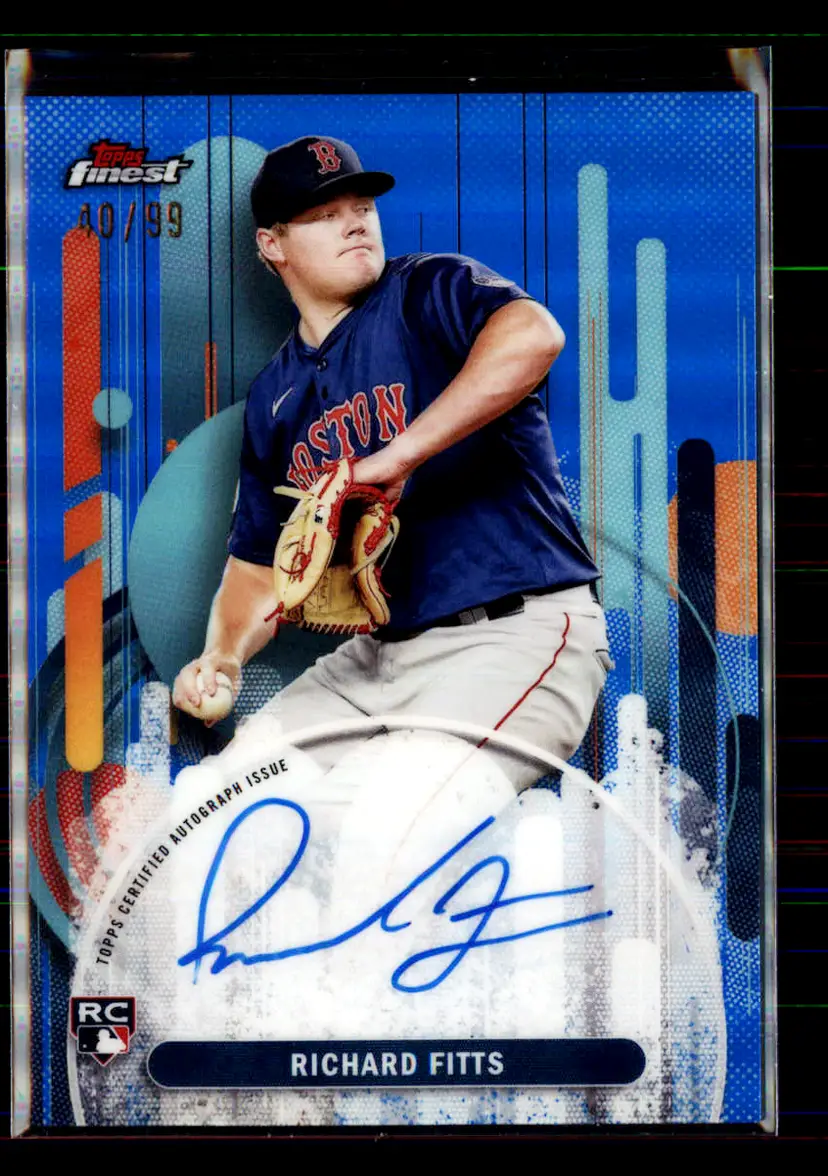 Richard Fitts #/99 2025 Topps Finest Blue Refractor Finest Autograph Card #FA-RF - Boston Red Sox