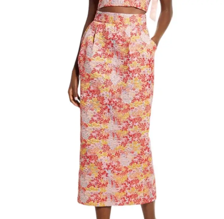 LULU'S Pencil Maxi Floral Skirt w/ Liner