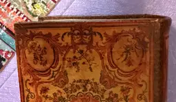 Vintage Deluxe Felt Lined "Book Safe" Large Size with Ornate Floral & Filigree Magnetic Closure