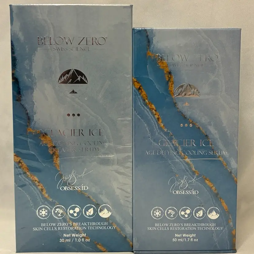 Below Zero Glacier Ice Age Defying Cooling Serum NIB Sealed W/ Cream & Serum Lot