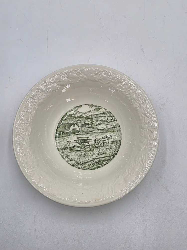 Vintage bone china Pastoral dessert bowl.