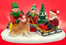 Department 56 Snow Village Santa's Little Helpers Dog Christmas Accessory Dept