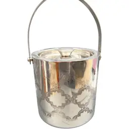 FLORAL LATTICE ETCHED ICE BUCKET Stainless Steel