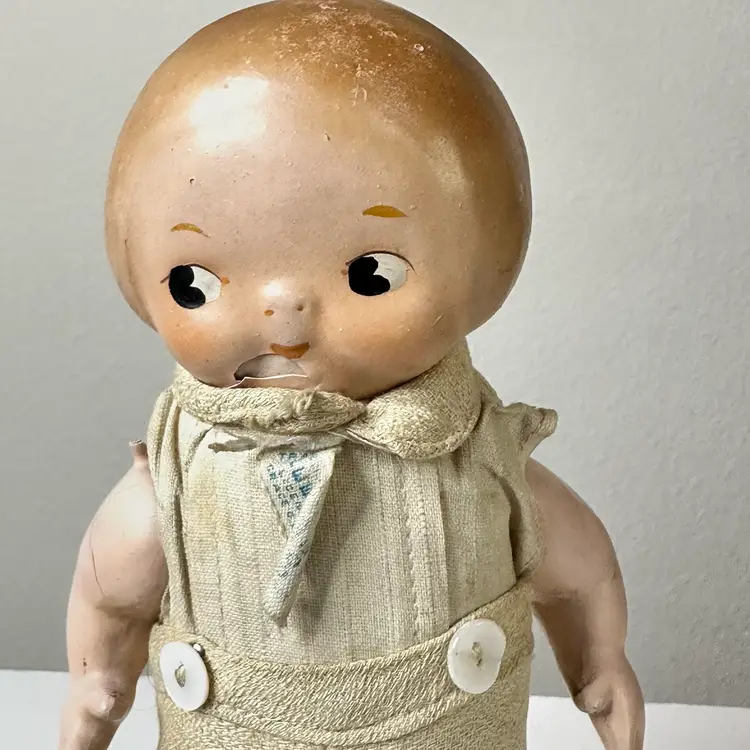 Antique 1910 Horsman Peek A Boo Campbell Soup Kid  Composition Doll Tag