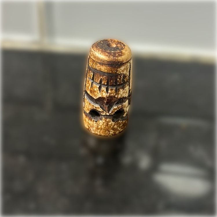 Rare Handcarve Skull COW BONE Bead NAGALAND Pendant