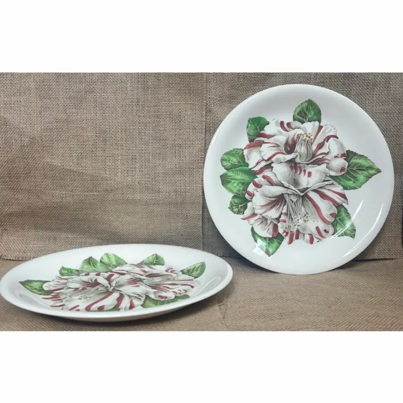 Vintage Johnson Brothers Camellia Floral Dinner Plates Set of 2 Cottagecore