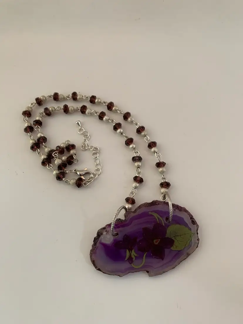 Purple Agate Embellished With Violet Decal