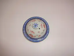 Vintage Jingdezhen Porcelain Teapot Lid Only Rice Grain Eye White Blue Red