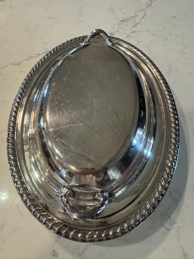 Silver Plate Covered Vegetable Server