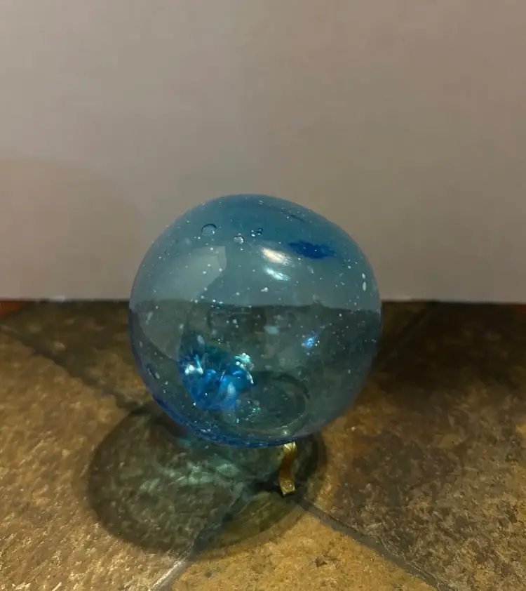 Set Of 3 Glass Handblown Orbs