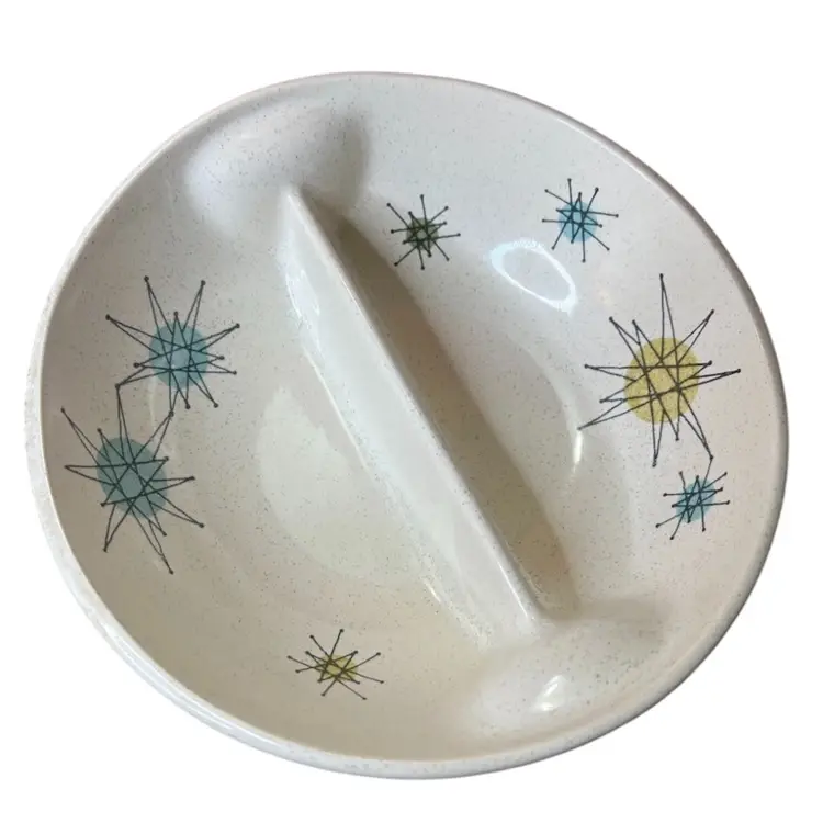 Vintage Franciscan Starburst Atomic Divided Bowl Mid Century Modern