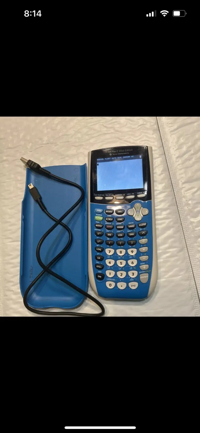 Texas Instrument TI 84 Plus C Graphing Calculator W Cover Tested Blue