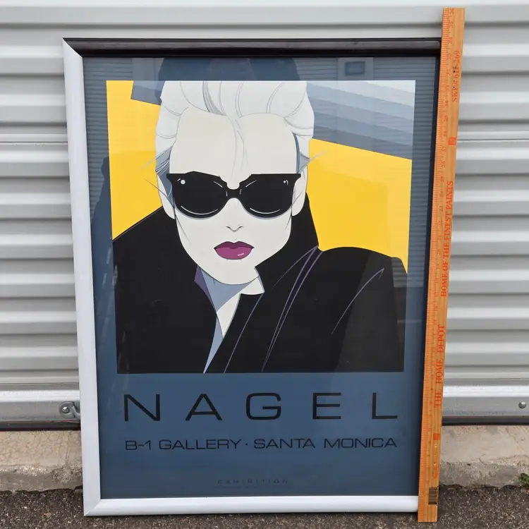 Patrick Nagel Serigraph "NC-5" "Blonde in Sunglasses" ©1985 Framed 34"×25¾" Vintage