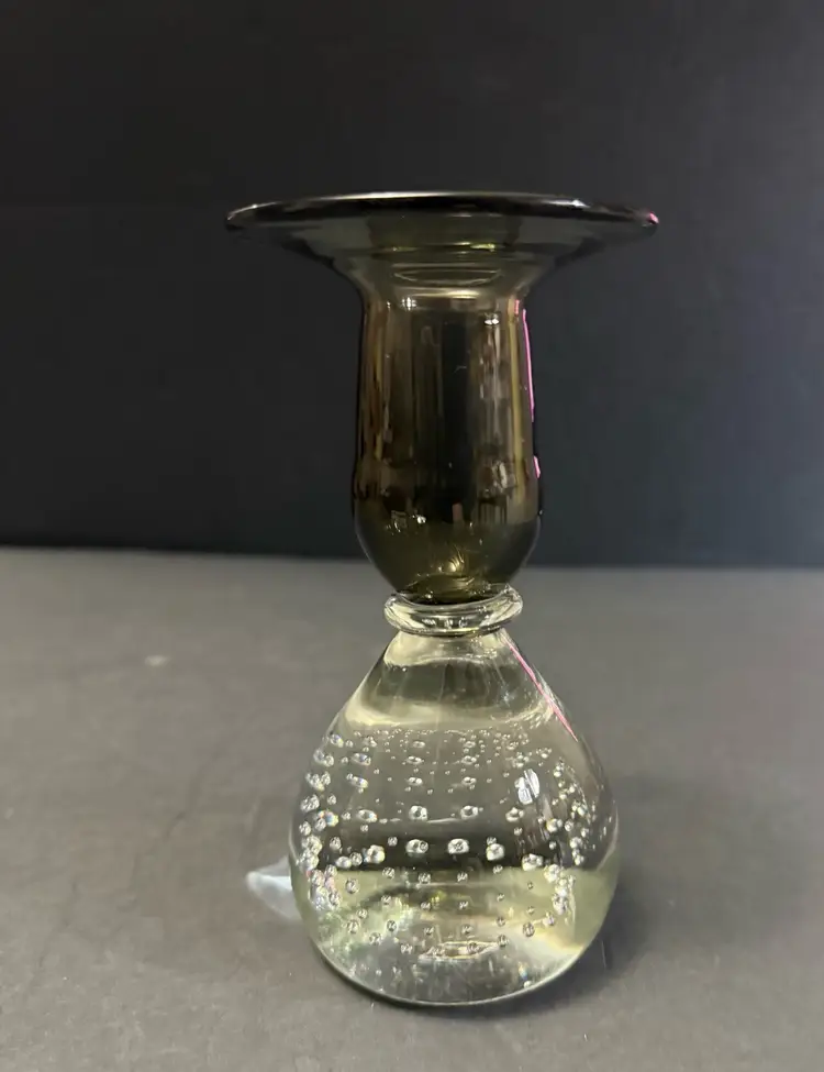 Vintage Carl Erickson Smoke Controlled Bubble MCM Candlestick Candle Holder