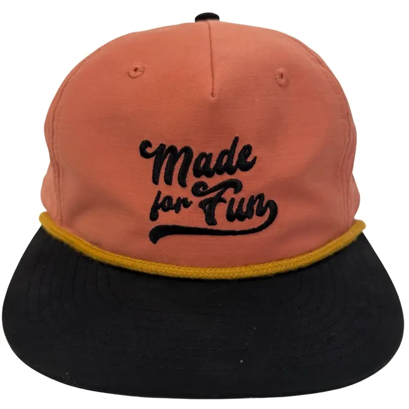 5 Panel “Made For Fun” Ogden Made Brand Salmon Flat Brim Unisex Rope Snapback