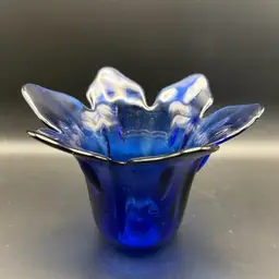 Vintage Cobalt Blue Tulip Vase