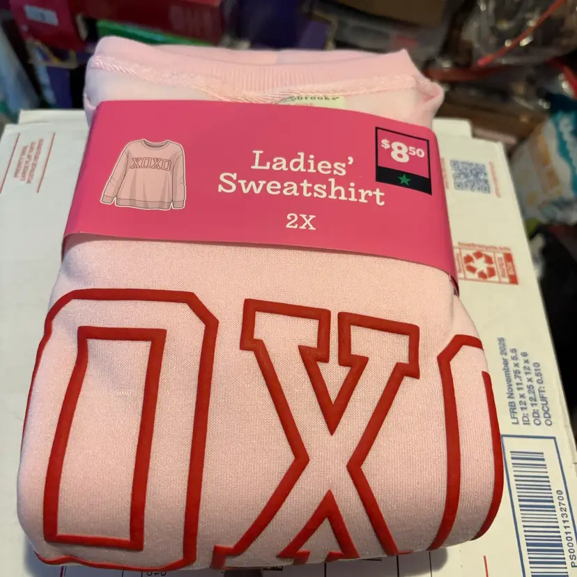 Two Extra Large Ladies, Sweatshirt, New Pink, Bobbie Brooks