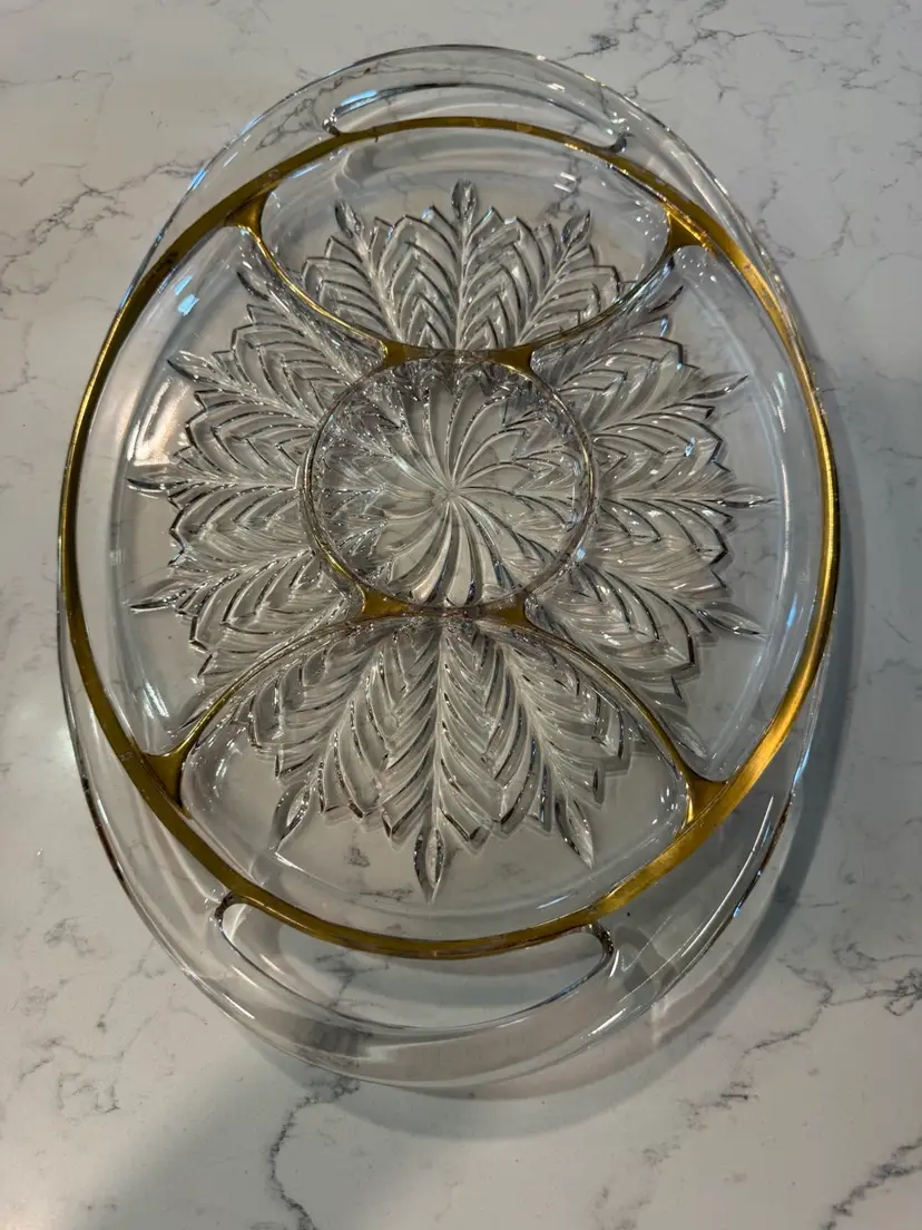 Jeanette Glass Divided Serving Platter