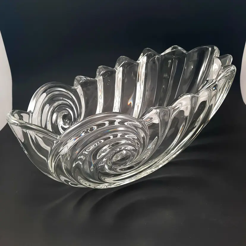 Vintage Mikasa Clearwater Nautilus Shell Crystal Bowl