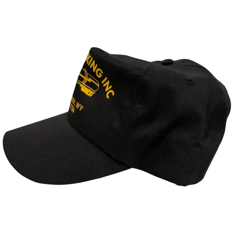 Vintage 1990’s Dobbs Trucking Inc Wyoming Black & Gold Snapback by Nissun Cap