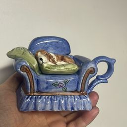 Sleeping Dog On Chair Teapot