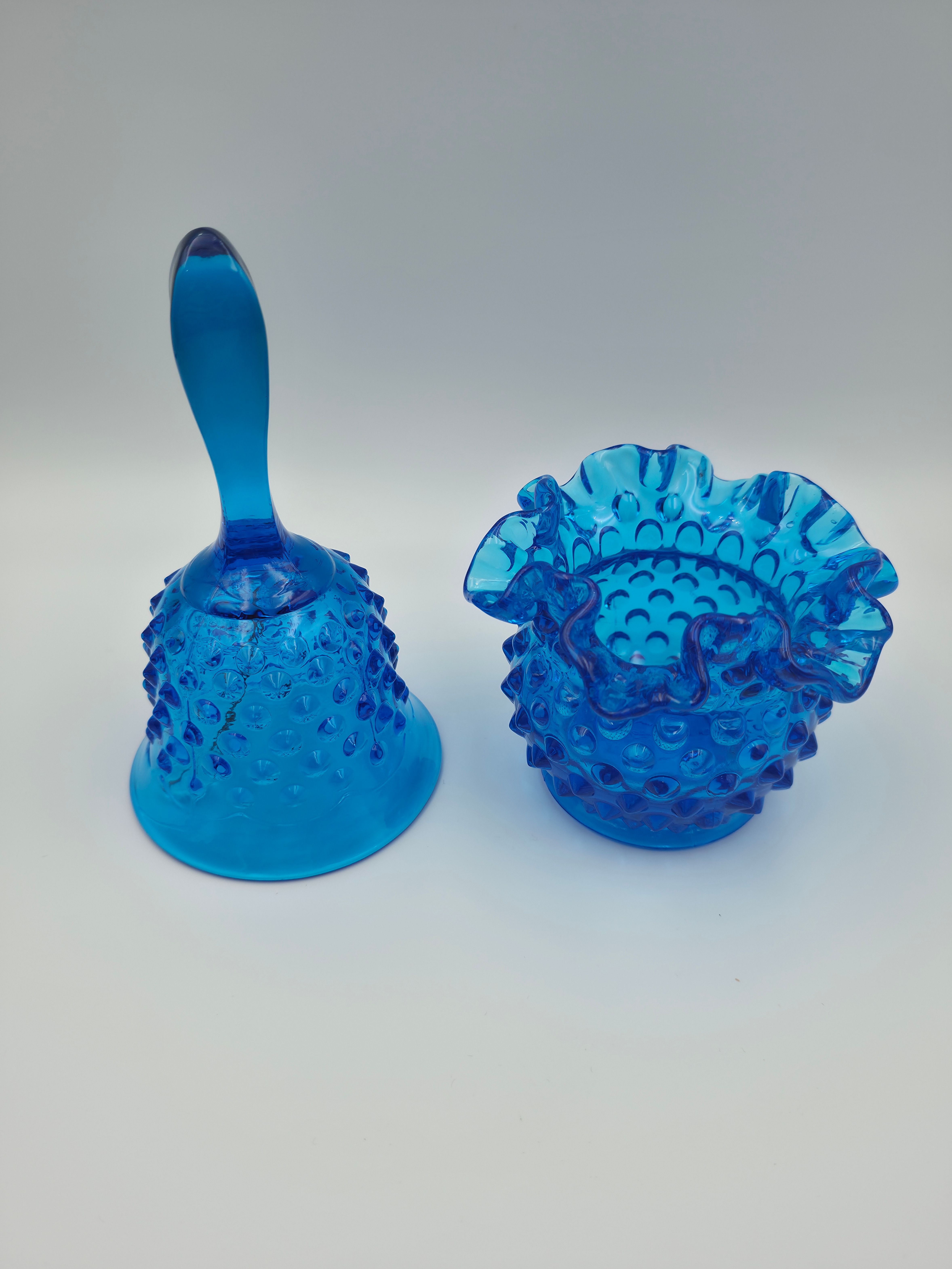Niknax · Fenton Colonial Blue Hobnail Bell and Vase.