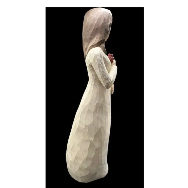 Willow Tree “Love”, Woman Holding A Rose Sculpted Hand-Painted Figure -9”
