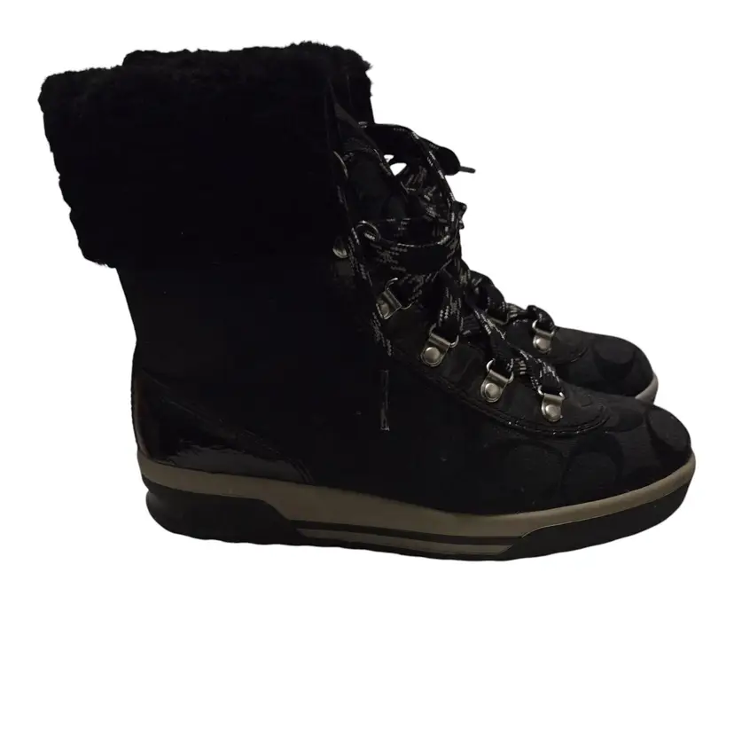 Coach Tailor Boots Faux Fur Size 5M