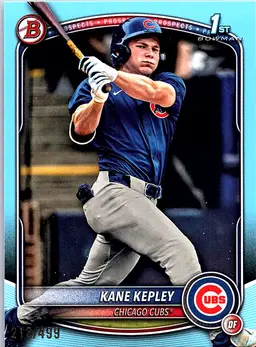 2025 Bowman Draft Kane Kepley #BD-200 Sky Blue Border Chicago Cubs #/499
