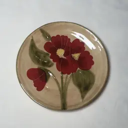 Ambiance FLEUR RUSTIQUE Salad Plate 8 1/4" Nanette Vacher Red Poppies
