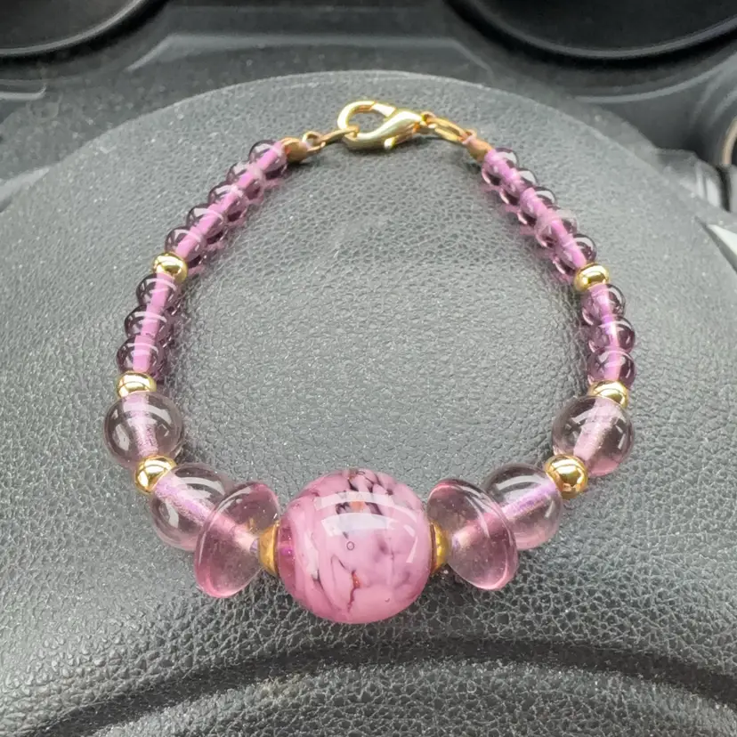 Lavendar Glass Bead Bracelet-Purchased In Carlisle!