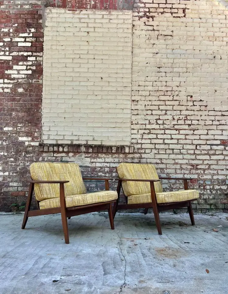 Mid-Century Walnut Armchairs PAIR