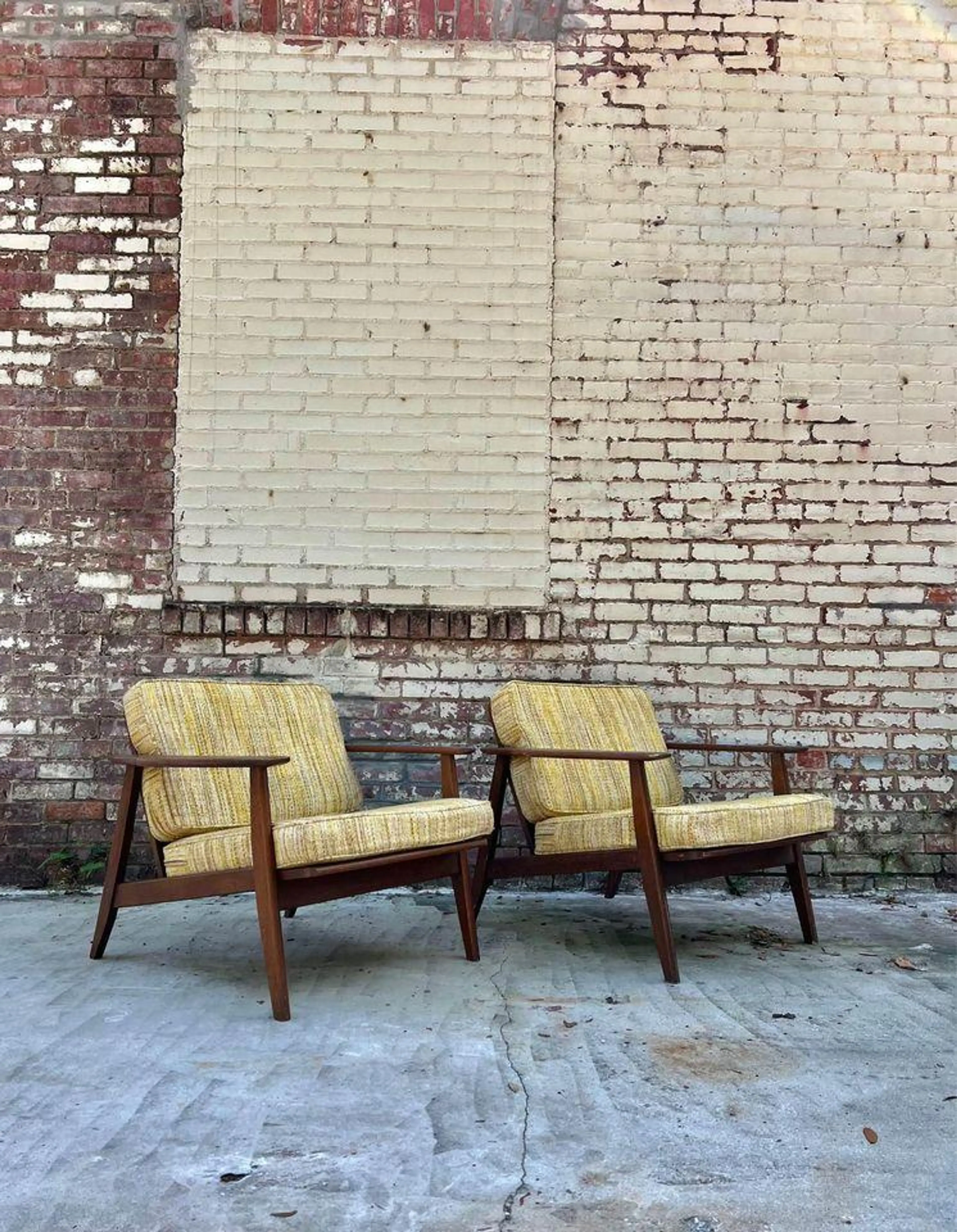 Mid-Century Walnut Armchairs PAIR