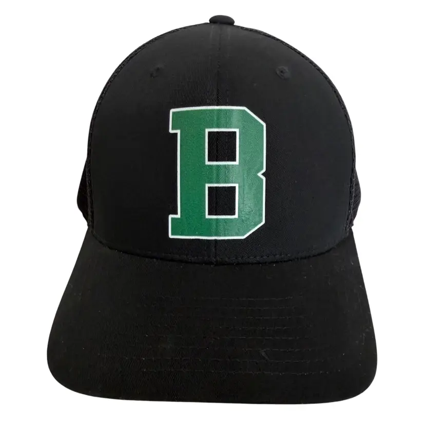 Boston B Green Skyline Classic Black Unisex Trucker Style Snapback by Yupoong
