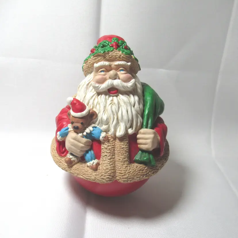 Vtg Roly Polly Santa Music Box