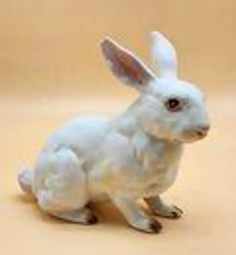 Vintage Lefton Japan H880 White Rabbit Easter Bunny Red Eyes Porcelain Figurine