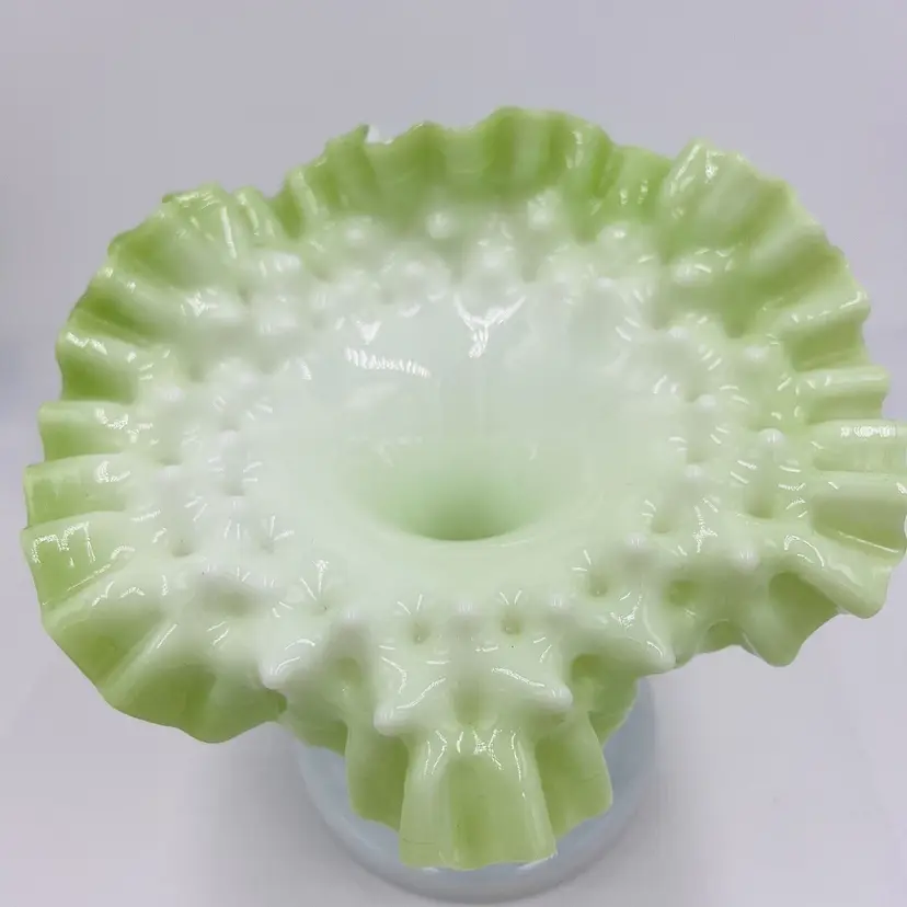 Victorian Jack in Pulpit Vase Dimpled Hand Blown Art Glass Antique Bohemian