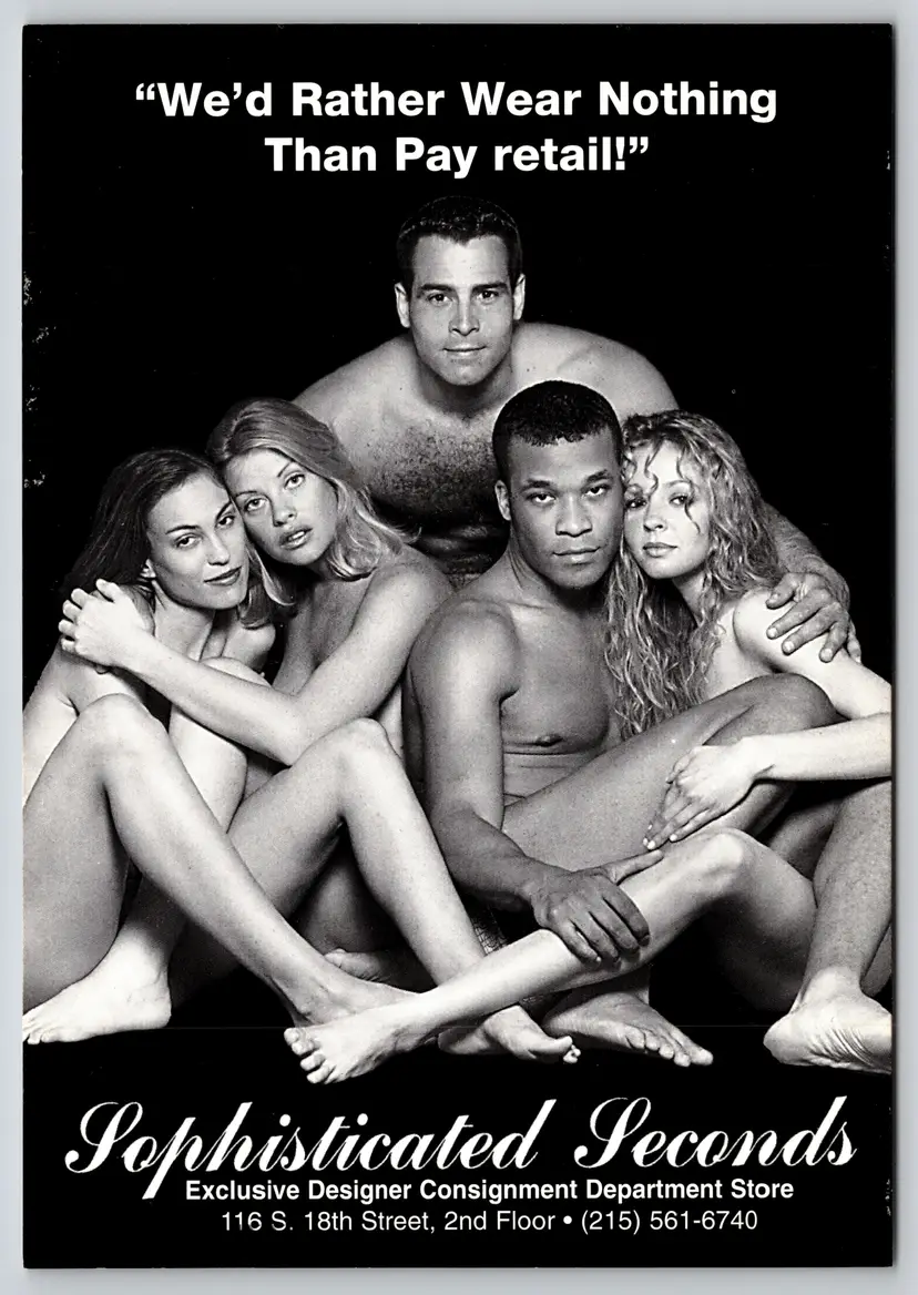 Postcard Sophisticated Seconds Philadelphia Consignment Store Pennsylvania - Rather Wear Nothing than Pay Full Retail 1998 - 12255