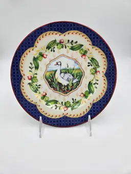 #C121 La Jardin Andrea by Sadek Designed by Suzann Nicoll Goose 8 inch Plate