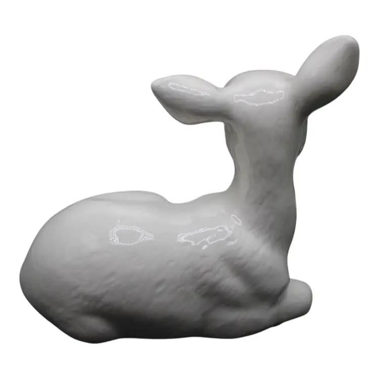 Hobbiest White Ceramic Deer Figurine 5”x2 3/4”x5”
