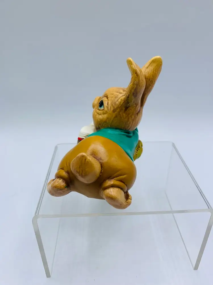 Vintage Japan Bunny Rabbit With Book Figurine.