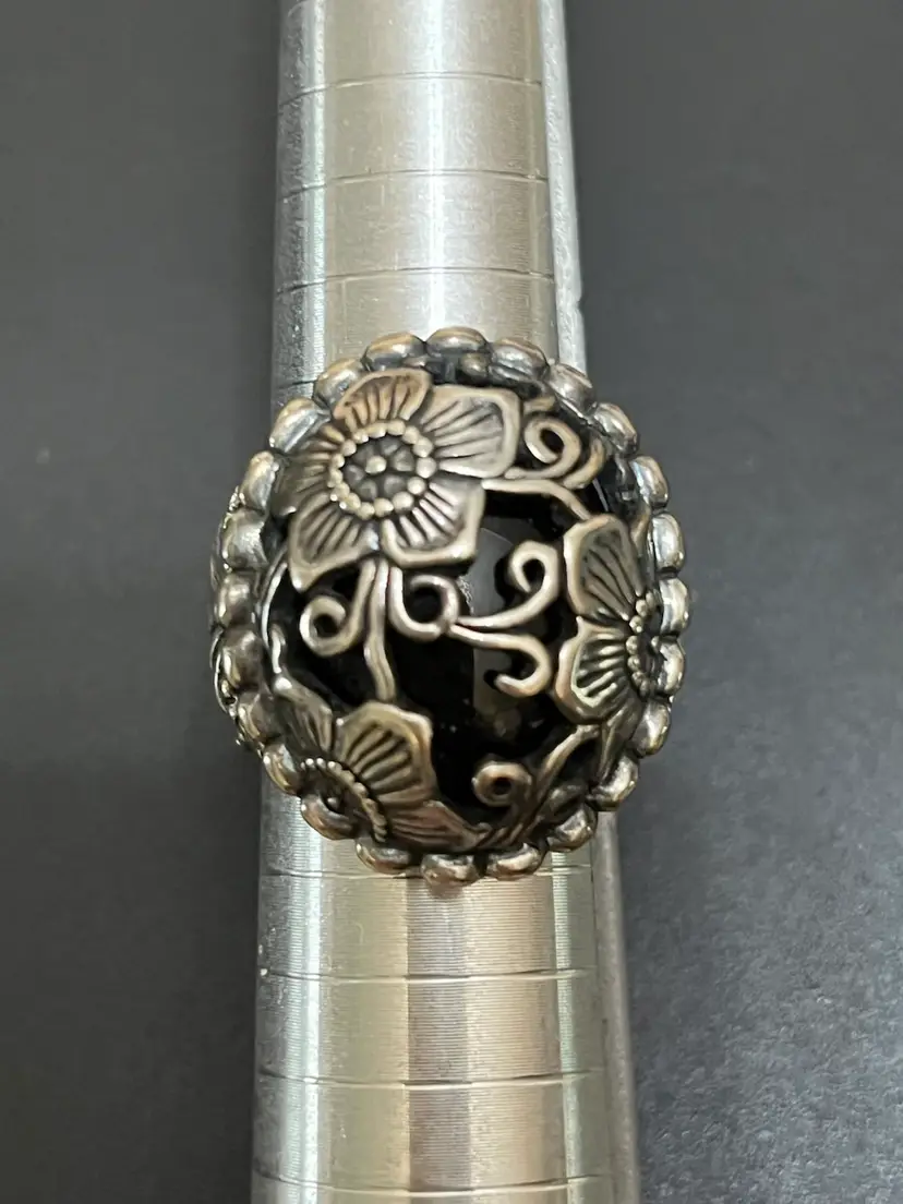 Carolyn Polluck Sterling Silver Black Onyx Ring Size 7