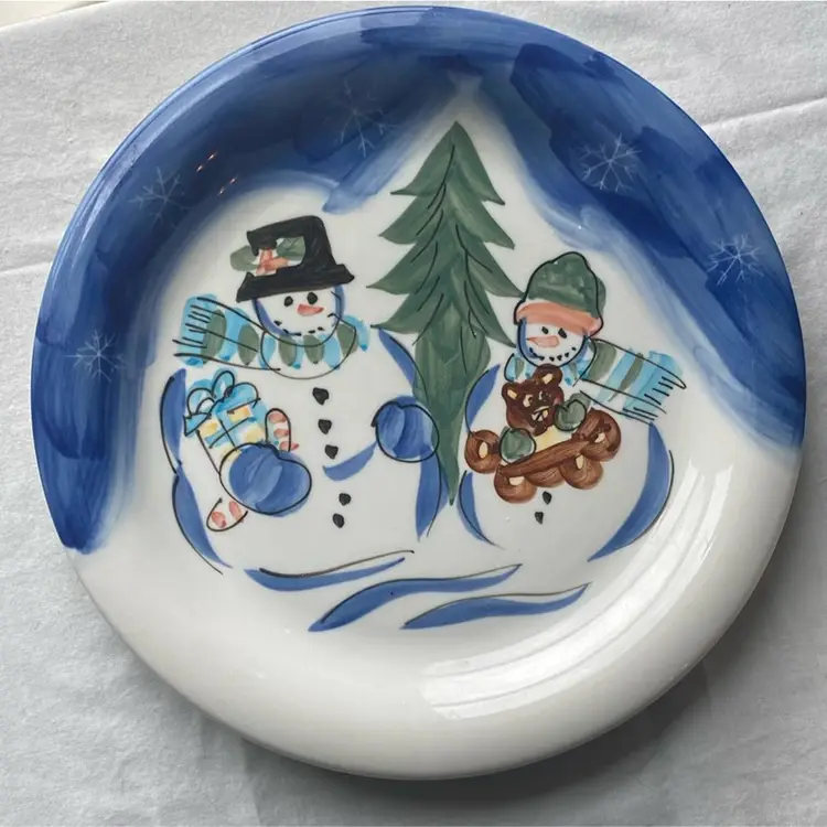 Winterland Christmas Frosty And Son Christmas Plate 10.5”