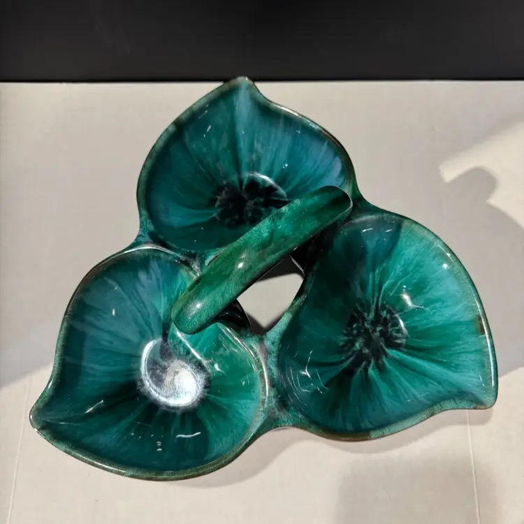 Mid-Century Blue Mountain Pottery Three Section Serving Dish