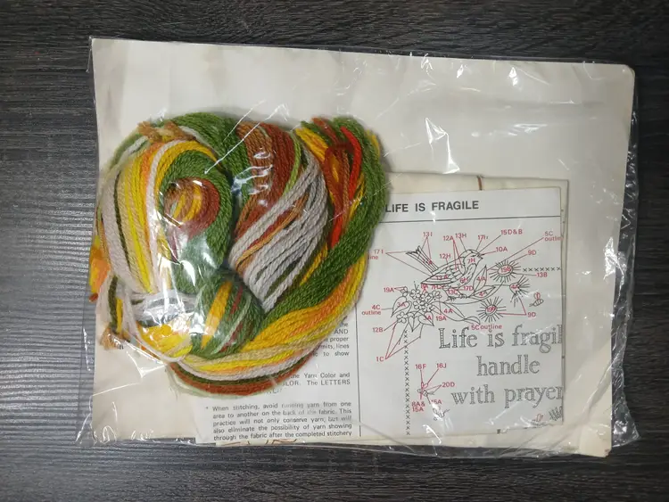 The Creative Circle 1004 Life is Fragile Hand Embroidery Kit Needlecraft